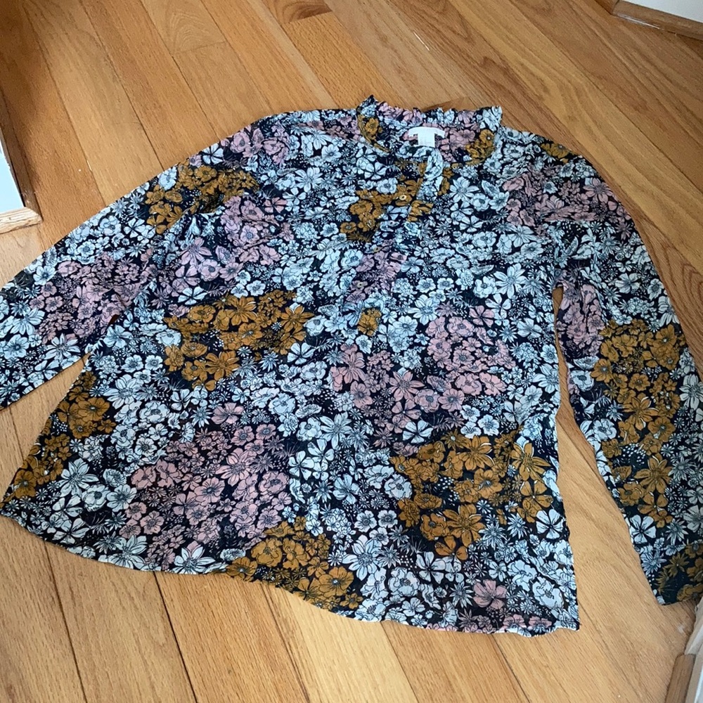Floral Long sleeve Silk Shirt